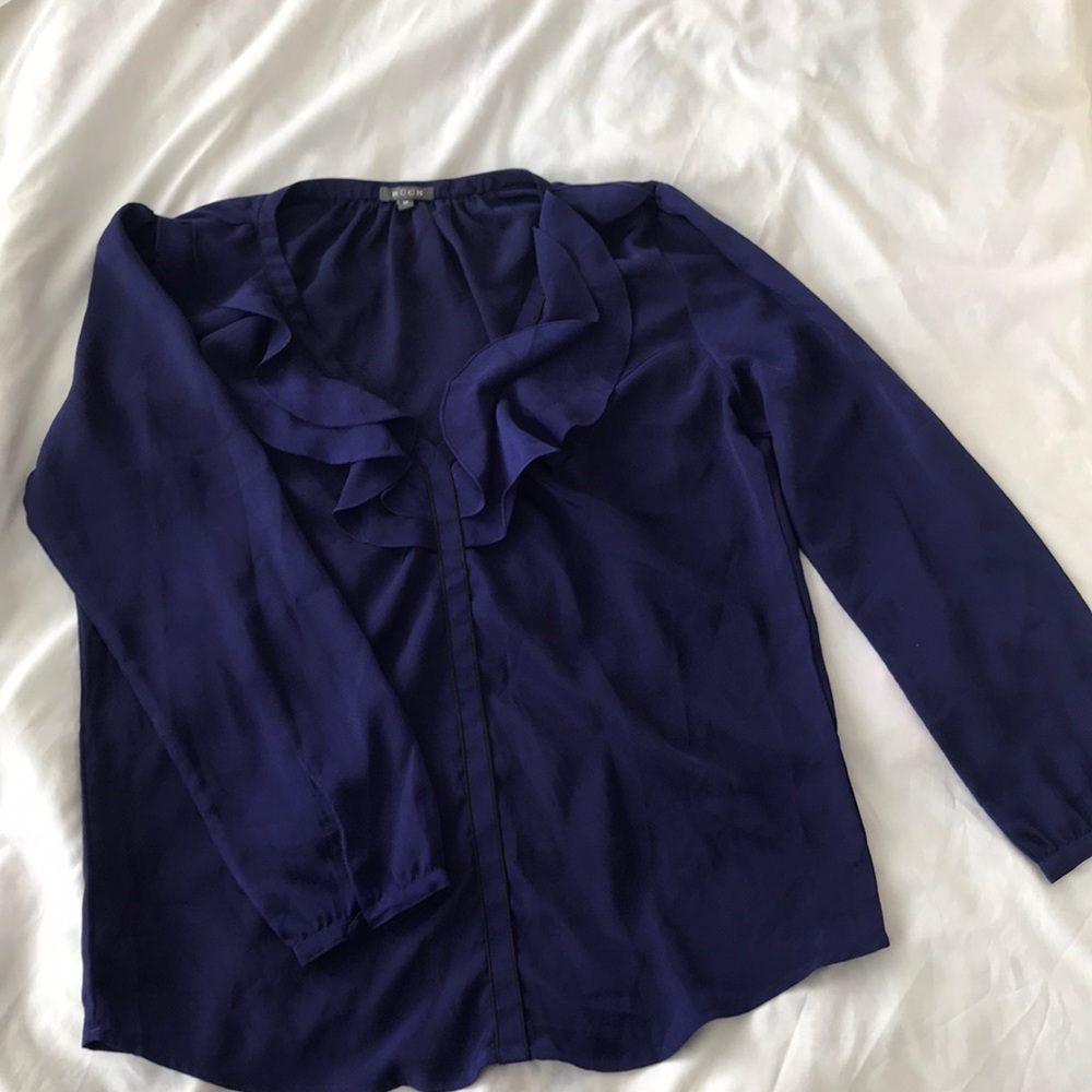 RUCH Medium Deep Purple Ruffle Blouse -NEVER WORN